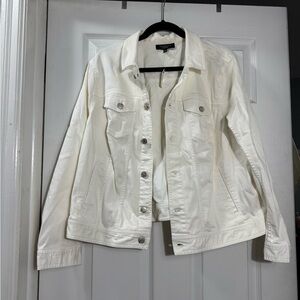 Talbots Ivory Denim Jacket Plus 2X Petite White Jean Jacket NWT